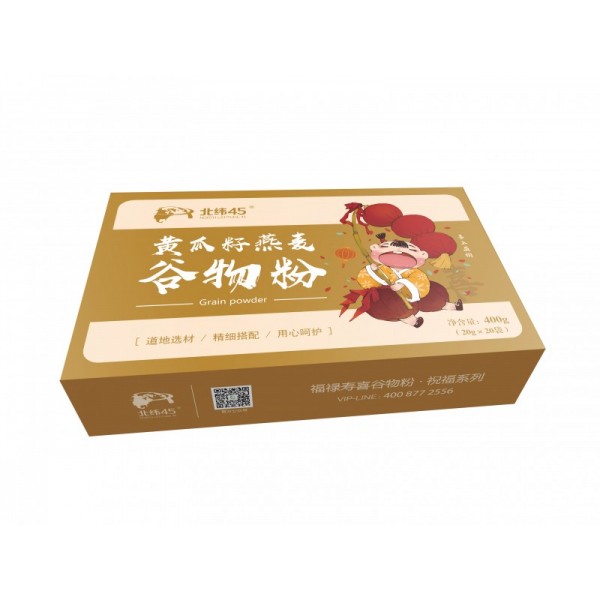 【北纬45】黄瓜籽燕麦粉400g 精品礼盒装 谷物代餐粉